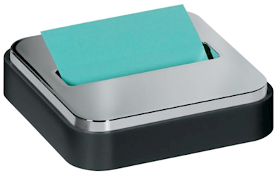 STICKY NOTE DISPENSER, POST-IT, FOR 3" X 3" NOTES, BLACK/STEEL LARGE